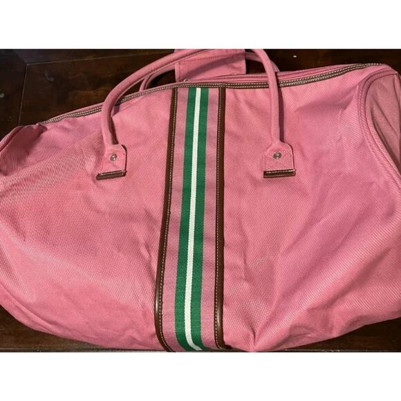 Vintage Tommy Hilfiger Duffle Bag Pink 21x12 Weekender Carry-on - Picture 3 of 10